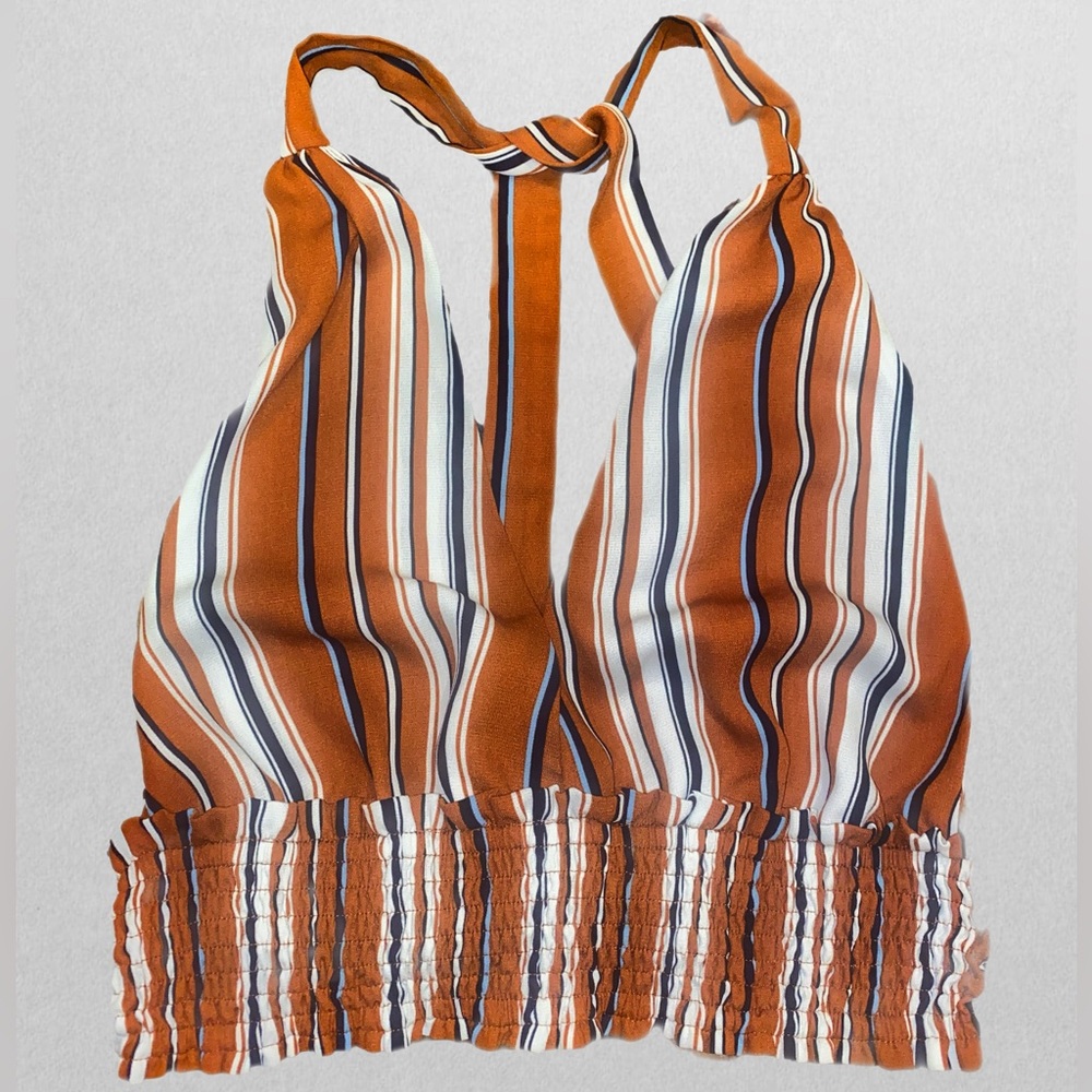 L’ATISTE Striped Halter Top